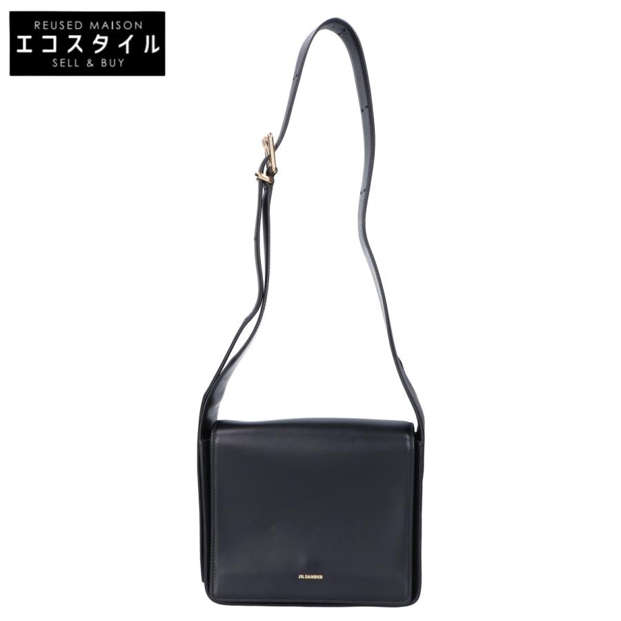 【ほぼ未使用】JIL SANDER ブラックレザーショルダーバッグ 美品！JIL SANDER ブラックレザーショルダーバッグ