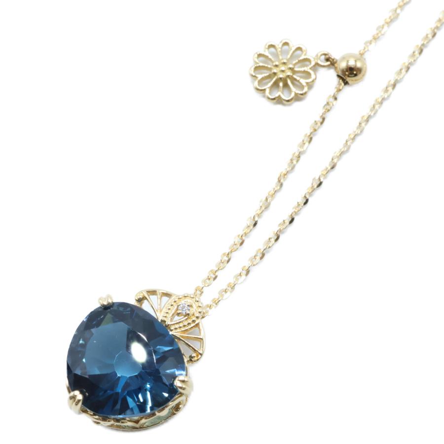 AU750   K18 花形 水色 トパーズ(F)宝石 ペンダント AU750 K18 花形 水色 トパーズ(F)宝石 ペンダント K18ブルー