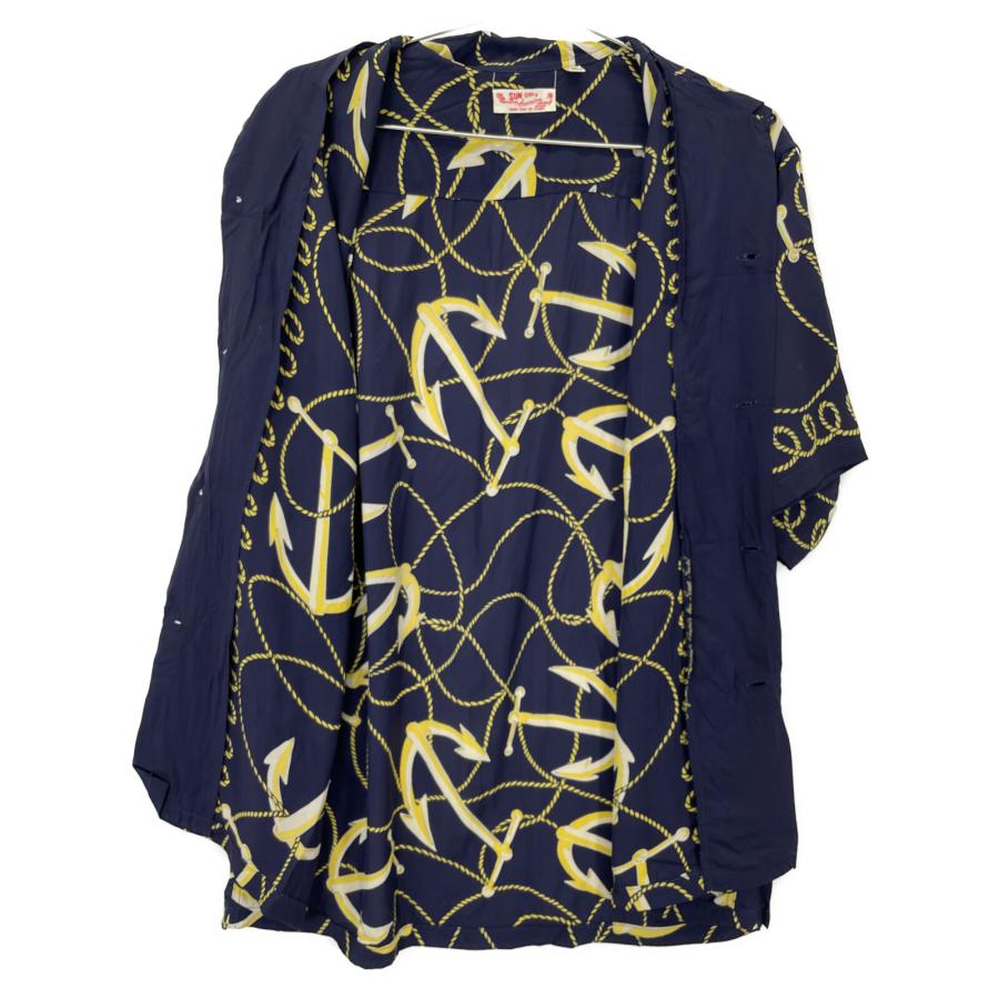 サンサーフ　東洋　アロハシャツ　Lサイズ ネイビー SUN SURF サンサーフ SS35671 ANCHORS AWAY S/Sアロハシャツ