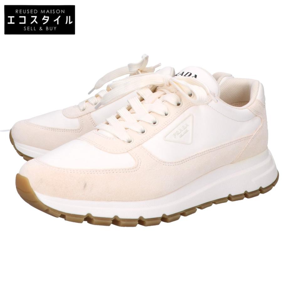 PRADA（プラダ） 美品 2EG483 スエード/レザー スニーカー 8 ホワイト