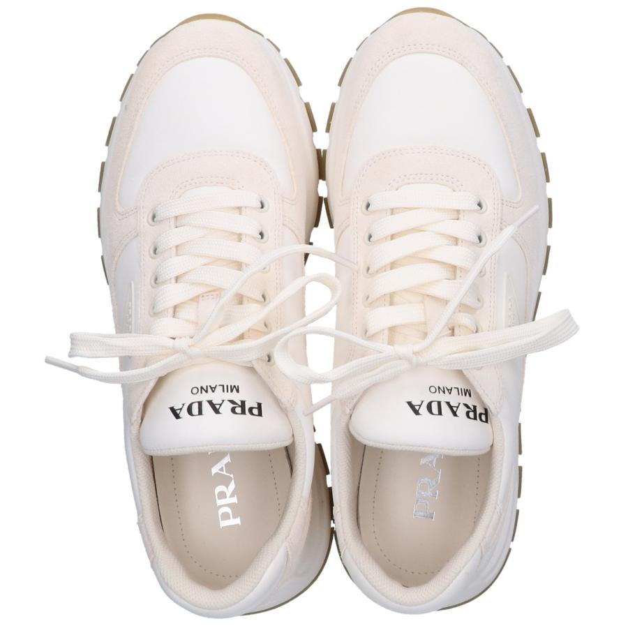 PRADA（プラダ） 美品 2EG483 スエード/レザー スニーカー 8 ホワイト