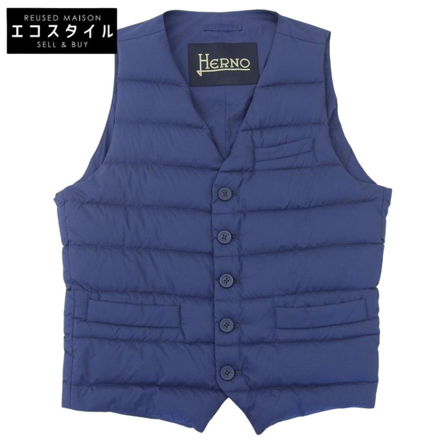 HERNO（ヘルノ） 美品 ナイロン インナーダウン ベスト メンズ ブルー