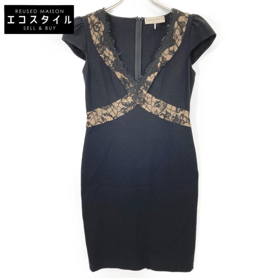Emilio Pucci エミリオプッチ 31RI75 レース装飾ワンピース