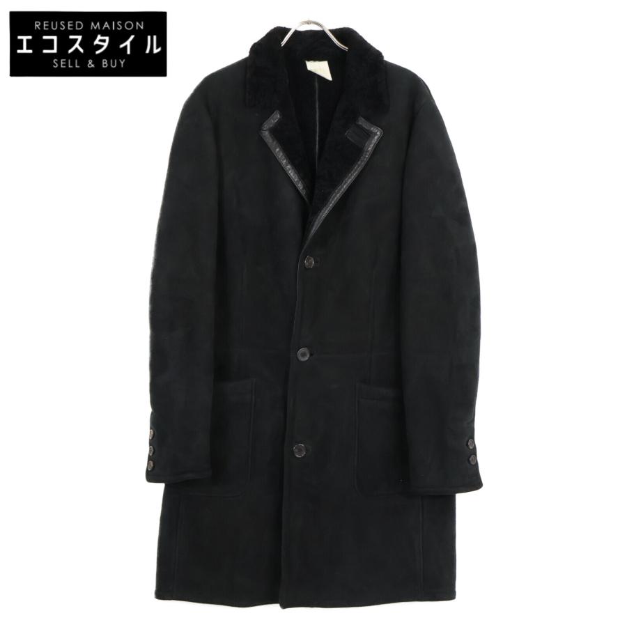 RUFFO トスカーナ ムートン メンズコート 黒定価60万程 RUFFO ルッフォ ブラック ムートンコート 表記なし コート レザー