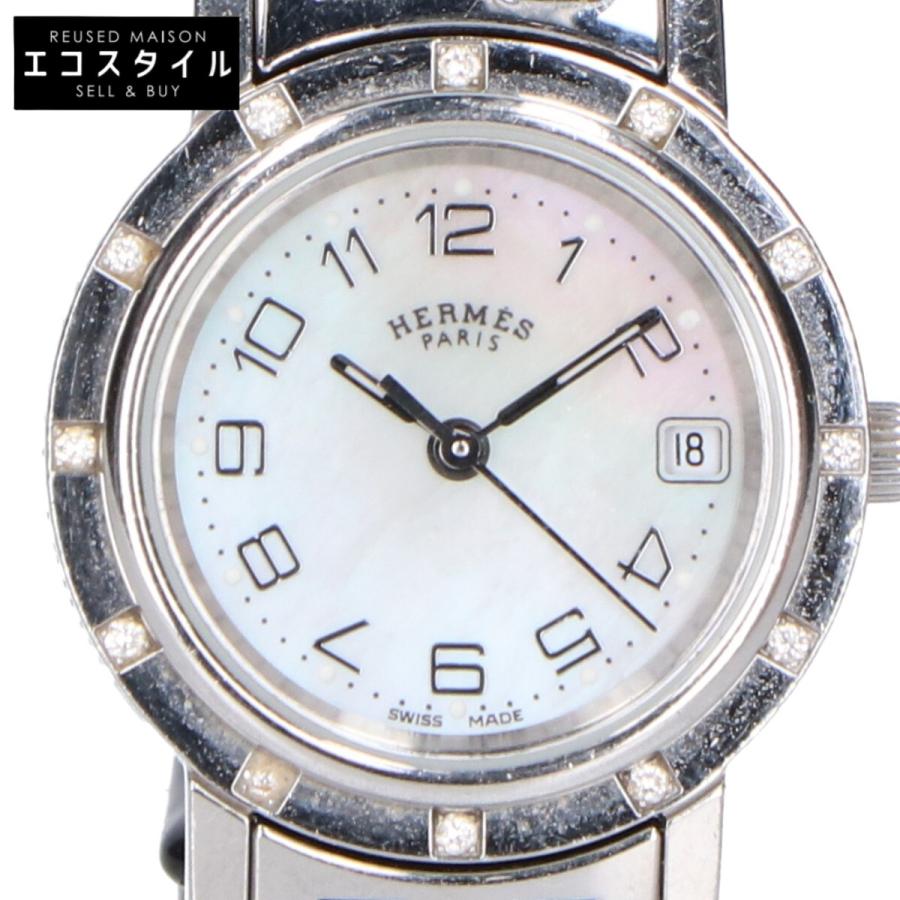 HERMES エルメス CL4.230 クリッパー ナクレ 12Pダイヤモンドベゼル