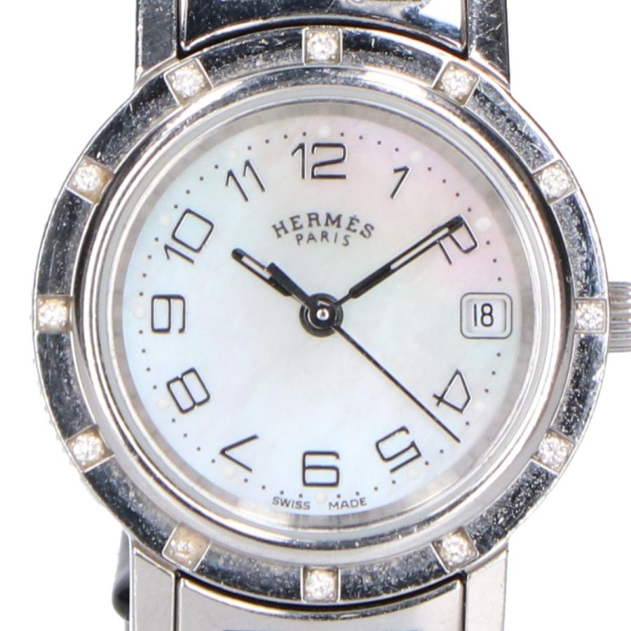 HERMES エルメス CL4.230 クリッパー ナクレ 12Pダイヤモンドベゼル