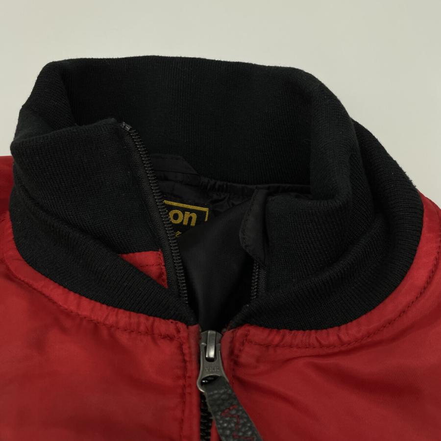 新品 VANSON ノーカラー フルジップジャケット XL 黒X赤 ブロック VANSON TWILL SWING TOP JACKET バンソン ツイル スウィングトップ