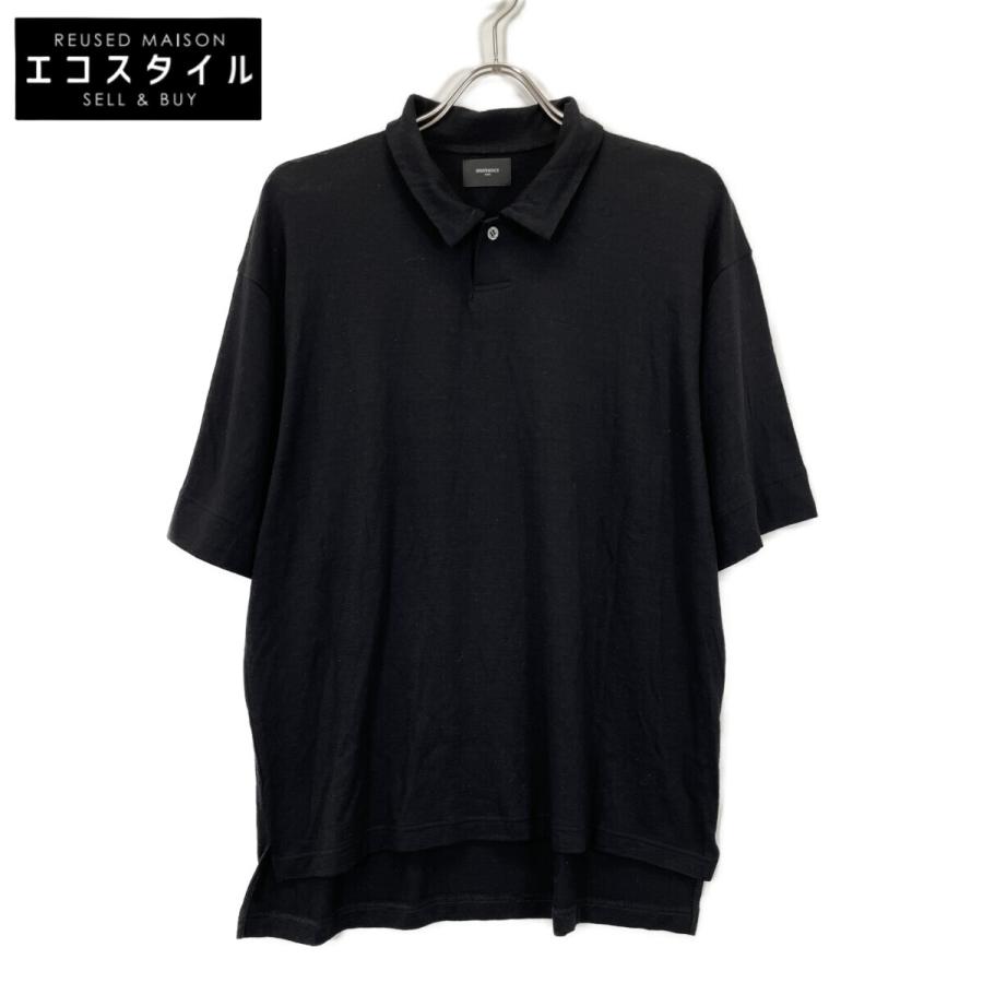 WRAPINKNOT S/S POLO-SHIRT 3 ブラック ウール 半袖 トップス