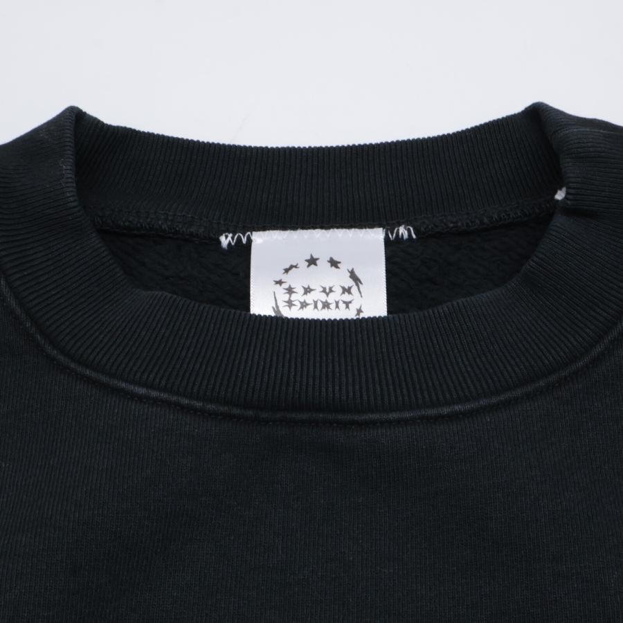 【RonHerman（ロンハーマン）】クルーネック　スウェット（ブラック） Ron Herman ロンハーマン ×SPUN SPIRIT ブラック クルーネック