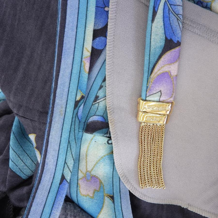 LEONARD（レオナール） フラワープリント ベルト付き ワンピース