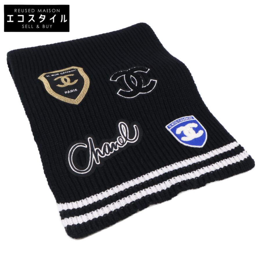 CHANEL 黒色カシミヤ100%マフラー ホワイトストライプ 楽天市場】CHANEL シャネル マフラー AAA609 B18651 レディース ウール