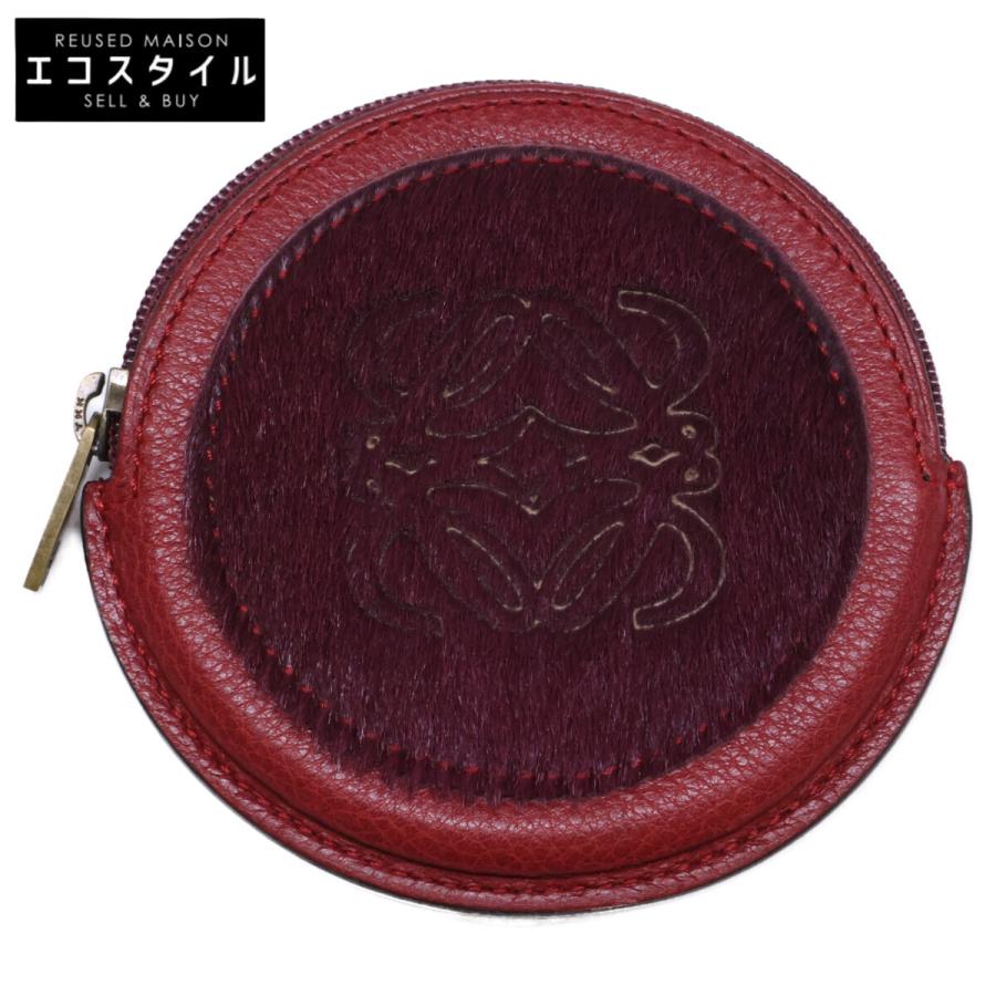 LOEWE（ロエベ） 新品同様 アナグラム ハラコ/レザー コインケース