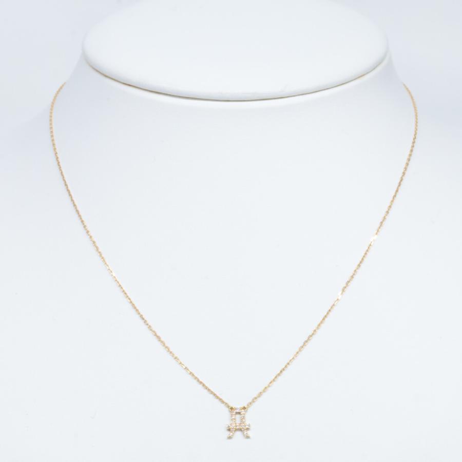 ∞ Lucky ∞ AHKAH イニシャルネックレス　K18 0.07 AHKAH（アーカー） 美品 K18 0.07 A イニシャル ダイヤモンド