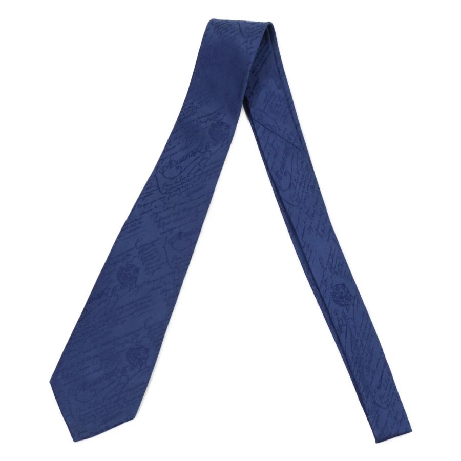 Berluti ベルルッティ　シルク　ネクタイ 美品 berluti ベルルッティ スクリット シルク ネクタイ ネイビー