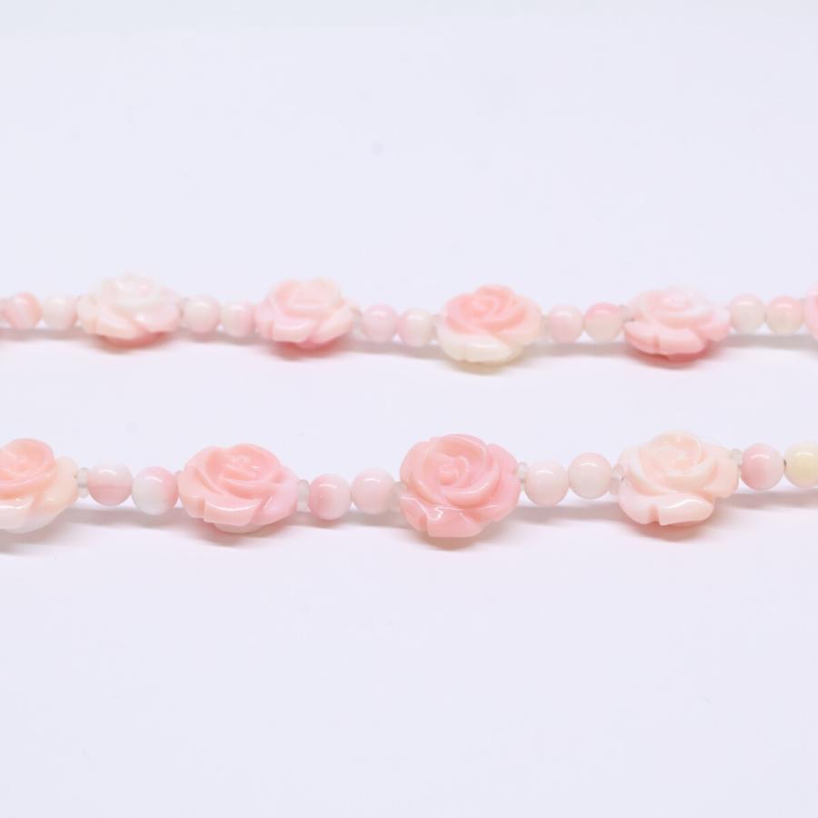 美品 QVC SV925 コンクシェル カービングローズ ネックレス・ブレスレット 計2点 レディース
