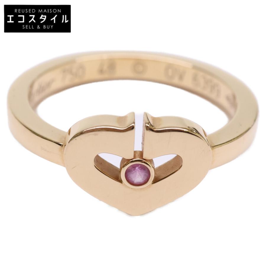Cartier（カルティエ） K18YG 1Pピンクサファイア Cハート リング 指輪
