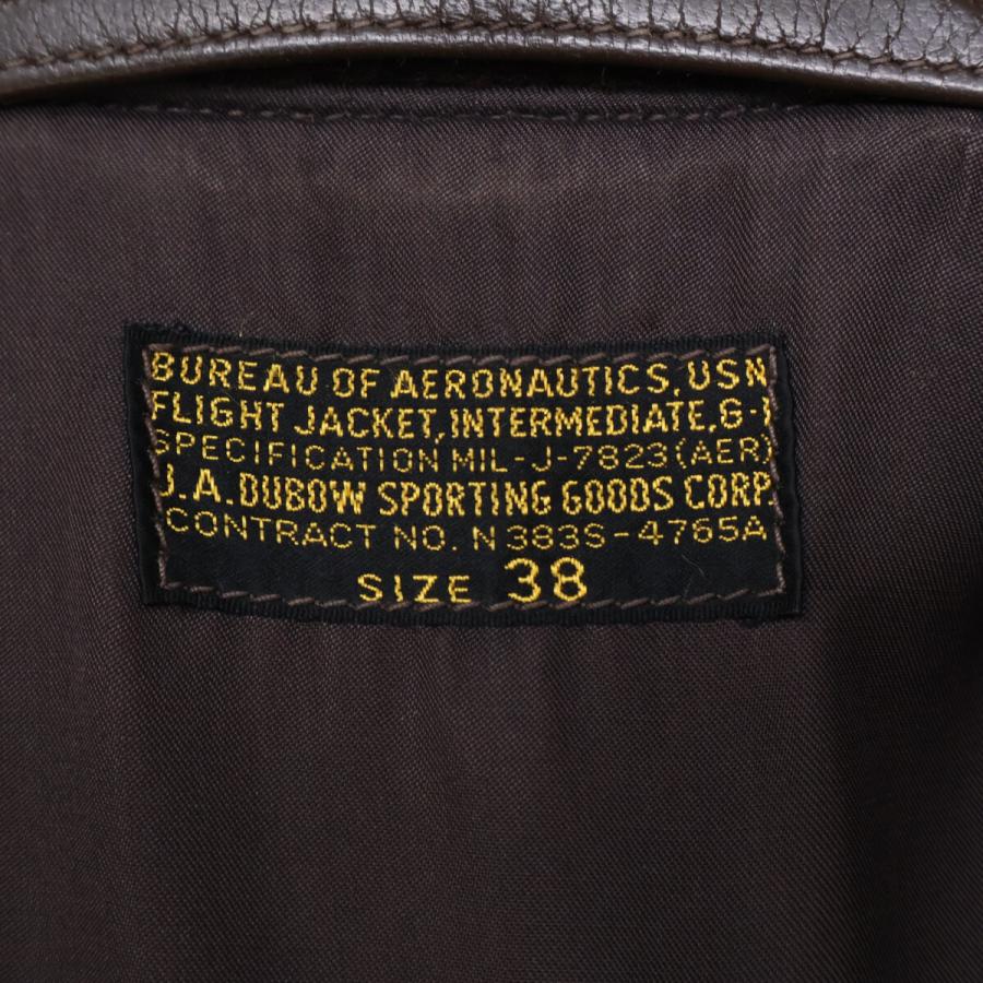 美品 THE REAL MCCOY'S ザリアルマッコイズ MIL-J-7823 N383S-4765A J.A.DUBOW SPORTING GOODS G-1フライトジャケット 38 メンズの画像