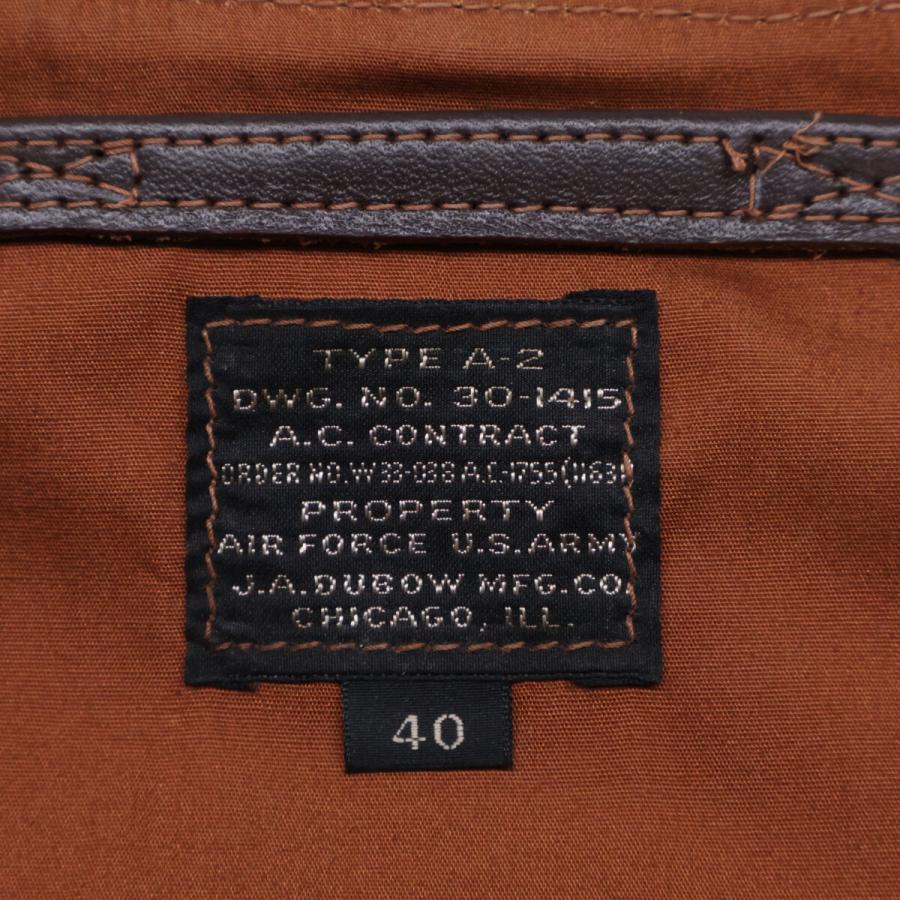 THE FEW ザ フュー J.A.DUBOW社 A-2 30-1415 W33-038 実名復刻 カスタムキングフライトジャケット 40 メンズの画像