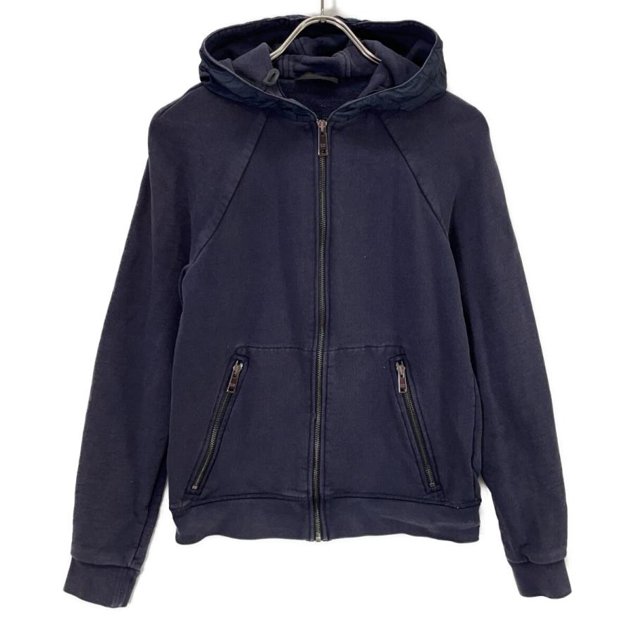 PRADA プラダ SJC185 ネイビー ナイロン切替 ジップパーカー ネイビー 34 ジャケット コットン レディース 中古