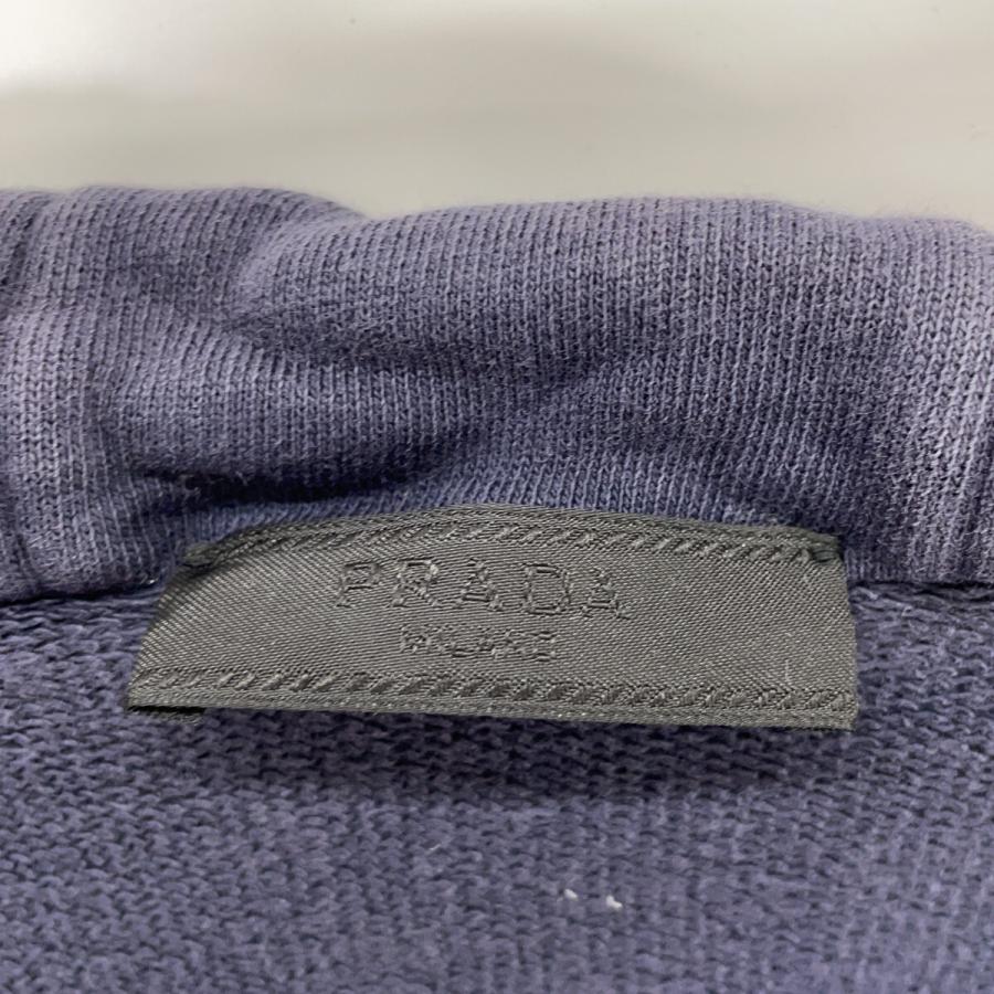 PRADA プラダ SJC185 ネイビー ナイロン切替 ジップパーカー ネイビー 34 ジャケット コットン レディース 中古