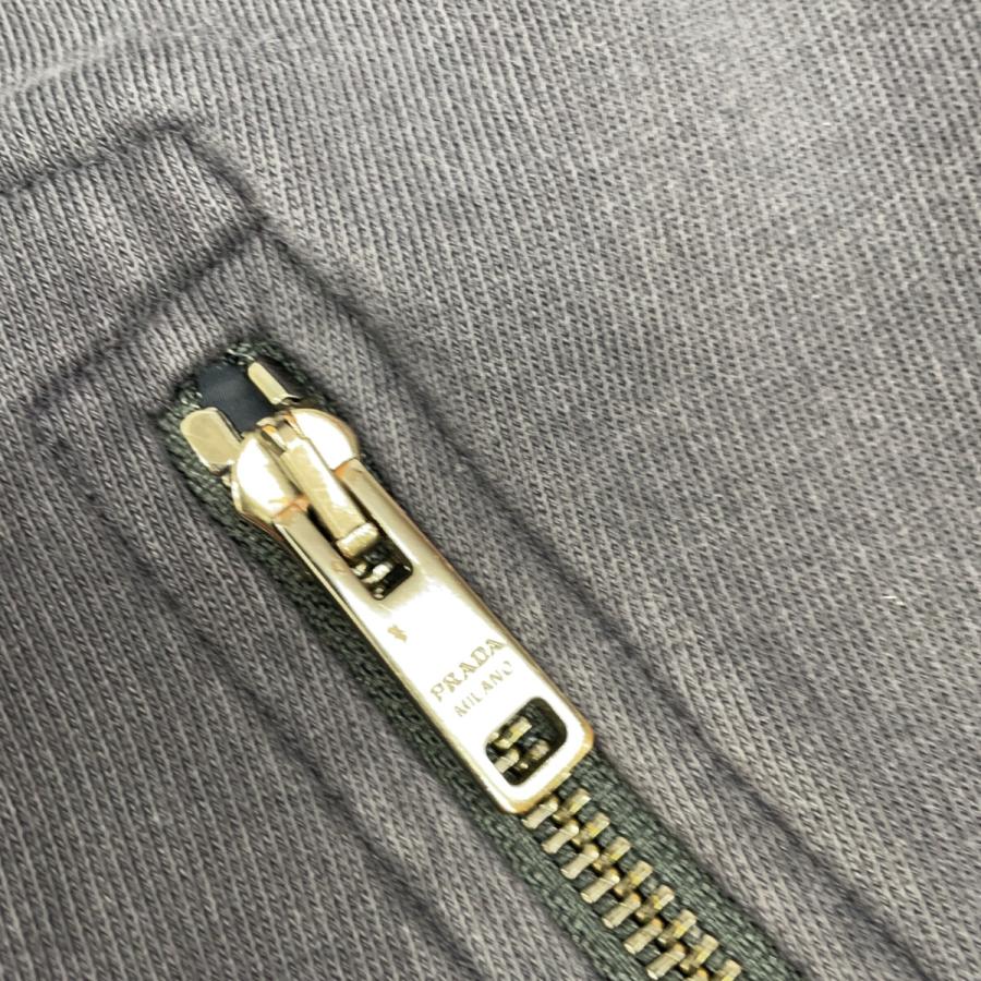 PRADA プラダ SJC185 ネイビー ナイロン切替 ジップパーカー ネイビー 34 ジャケット コットン レディース 中古