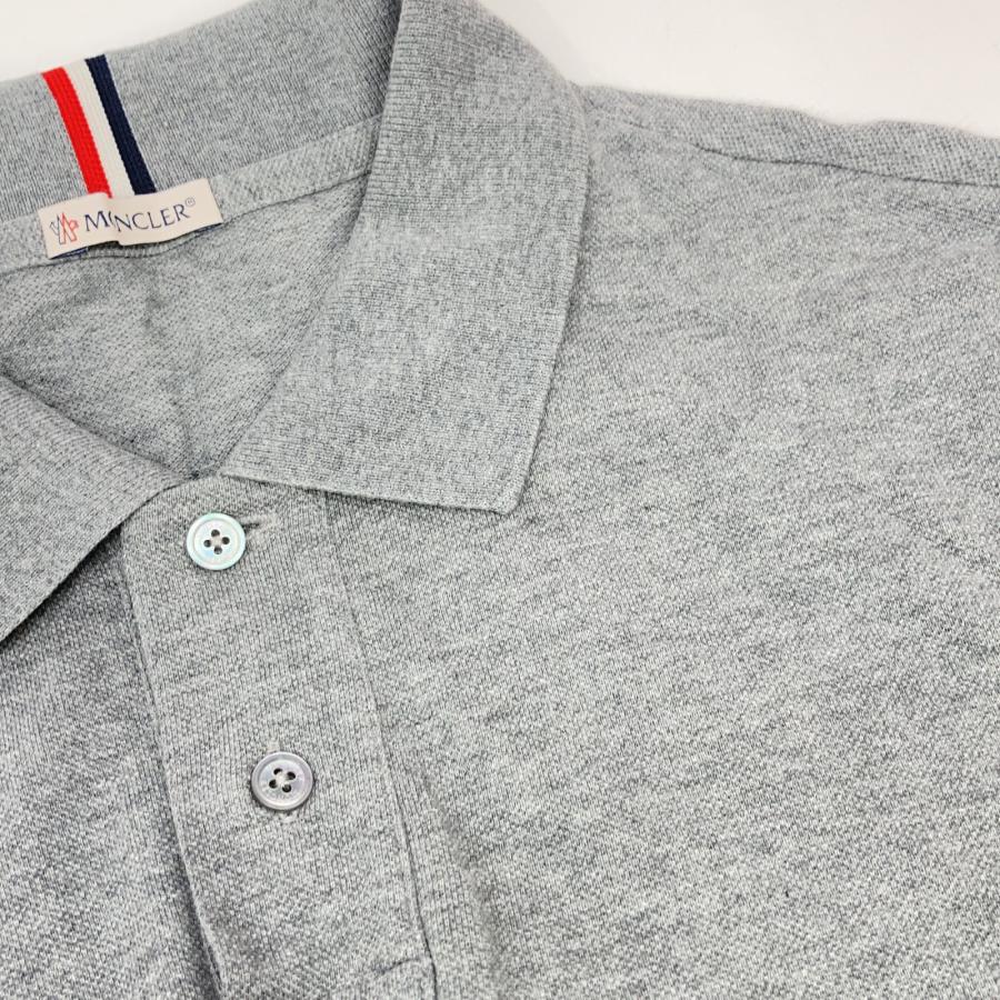 MONCLER グレー ポロシャツ　M MONCLER（モンクレール） グレー 袖ワッペンポロシャツ グレー M