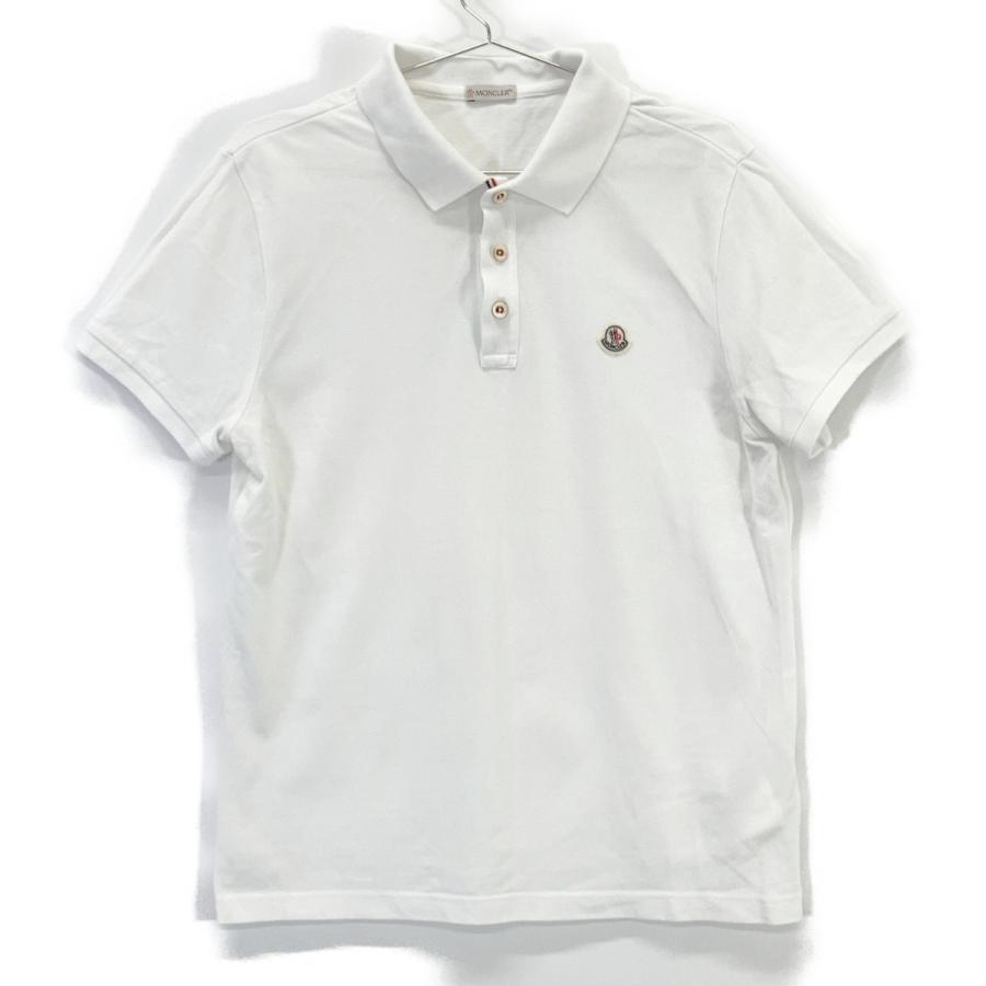 MONCLER（モンクレール） ホワイト 胸ワッペンポロシャツ ホワイト M