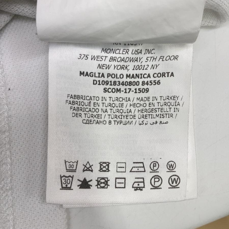 MONCLER（モンクレール） ホワイト 胸ワッペンポロシャツ ホワイト M