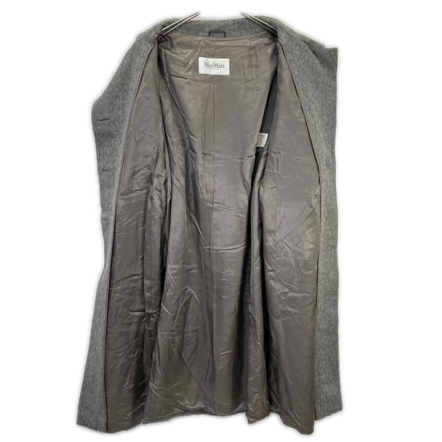 Max Mara マックスマーラ 10160179 アルパカ混シャギーコート グレー 42 コート レディース 中古
