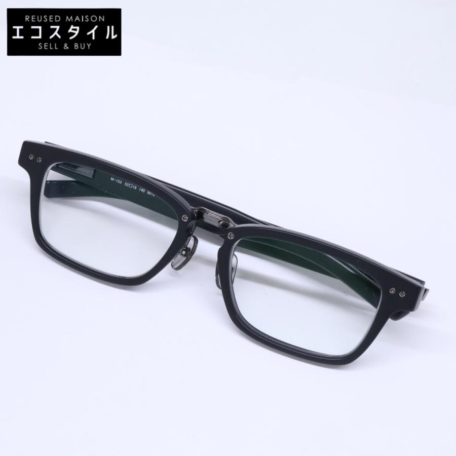 美品 999.9 フォーナインズ メガネフレーム M-153 日本製 ウェリントン ミックス コンビ 9902 クリアブラック/シルバー 61005372 999.9(フォーナインズ) M-153-9902クリアブラック/シルバー(52) – 武田
