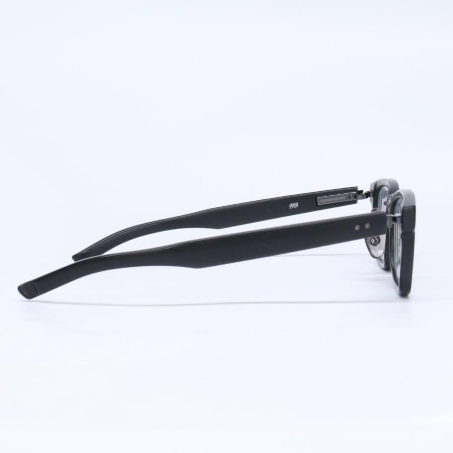 999.9 ブラック スクエア メガネ(度あり) 999.9（フォーナインズ） 美品 M-153 9912 度入りレンズ スクエア