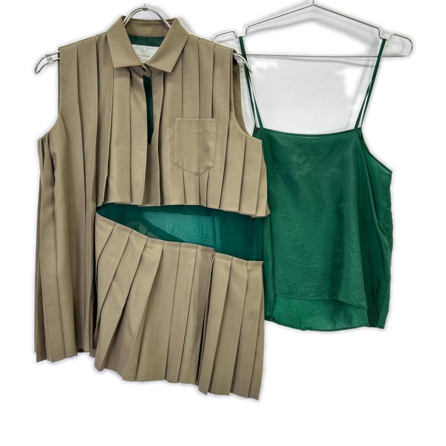 sacai（サカイ） 22-06050 SUITING×CHIFFON PULLOVER ノースリーブ