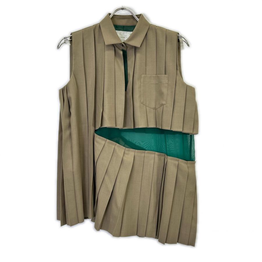 sacai（サカイ） 22-06050 SUITING×CHIFFON PULLOVER ノースリーブ