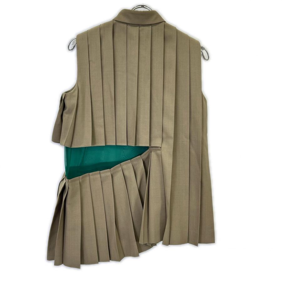 sacai（サカイ） 22-06050 SUITING×CHIFFON PULLOVER ノースリーブ