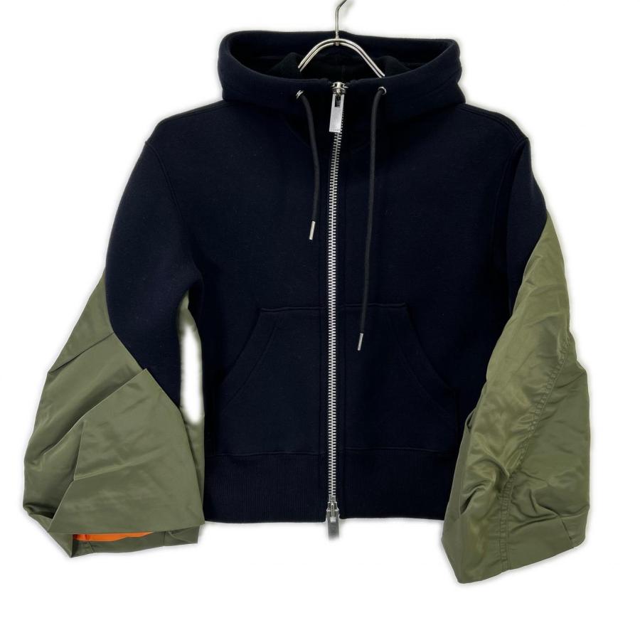 sacai（サカイ） 23ー06681 MA-1 Sponge Sweat Hoodie ブラック×カーキ