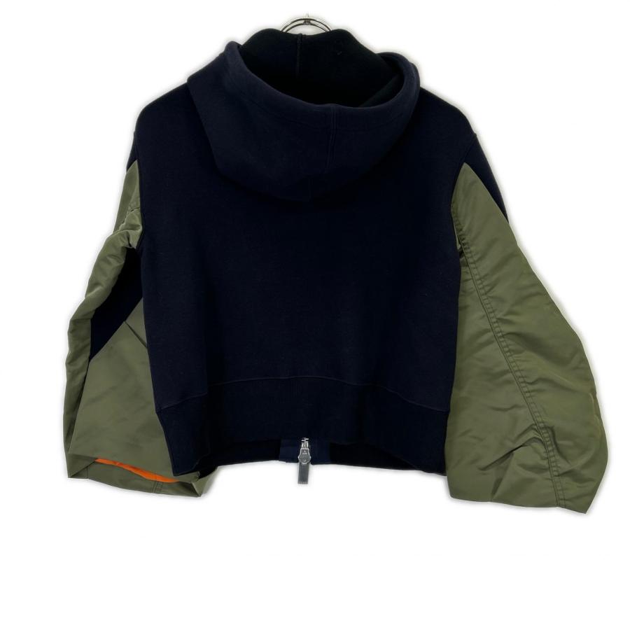 sacai（サカイ） 23ー06681 MA-1 Sponge Sweat Hoodie ブラック×カーキ