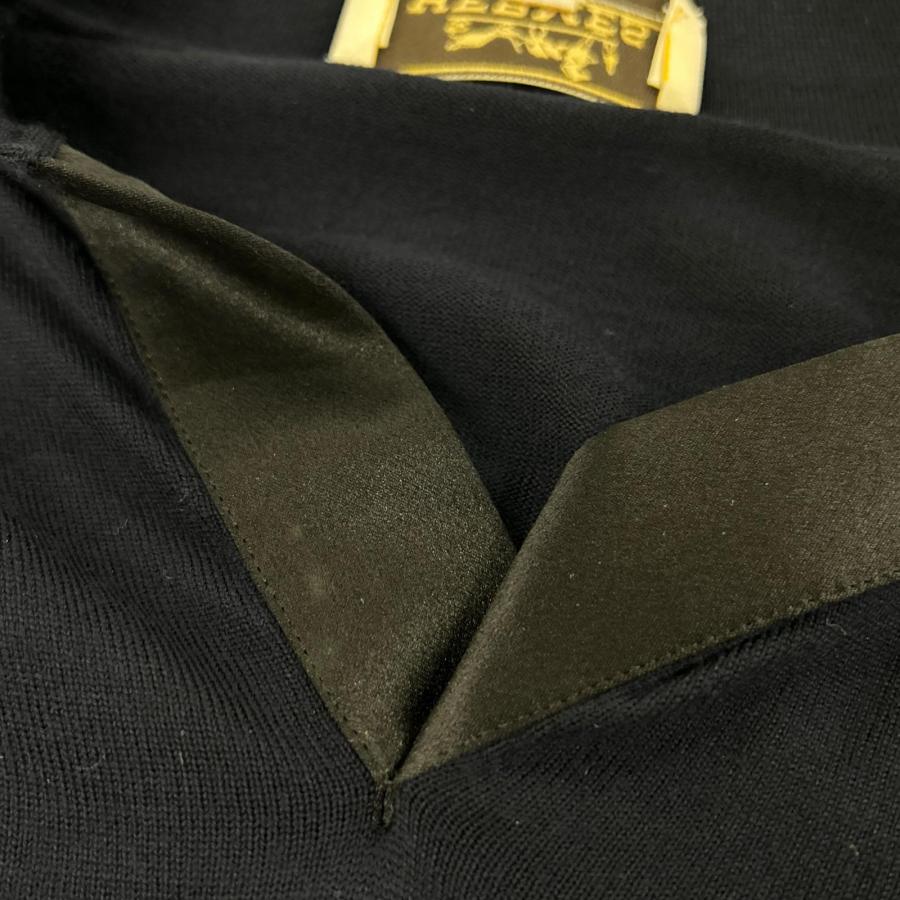 HERMES エルメス ネイビー ロボットL/Sニットポロ S メンズ : ブランド