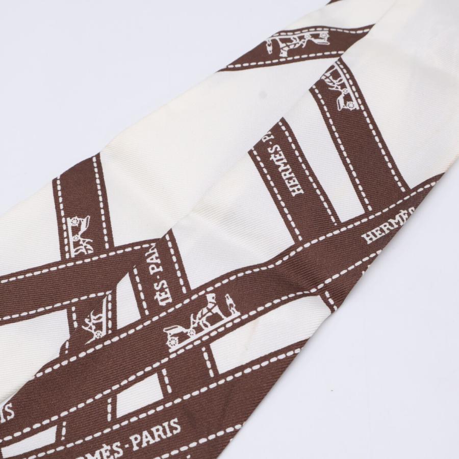 美品 HERMES エルメス ボルデュックリボン ツイリー スカーフ