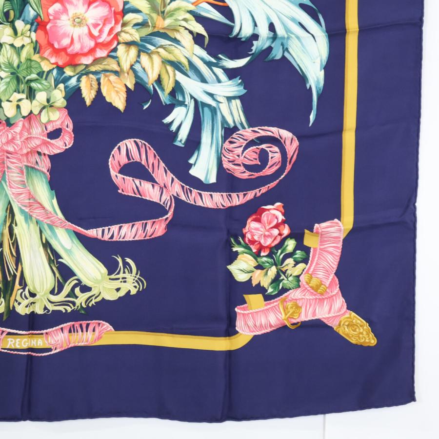美品 HERMES エルメス REGINA レジーナ 女王陛下 シルク カレ90