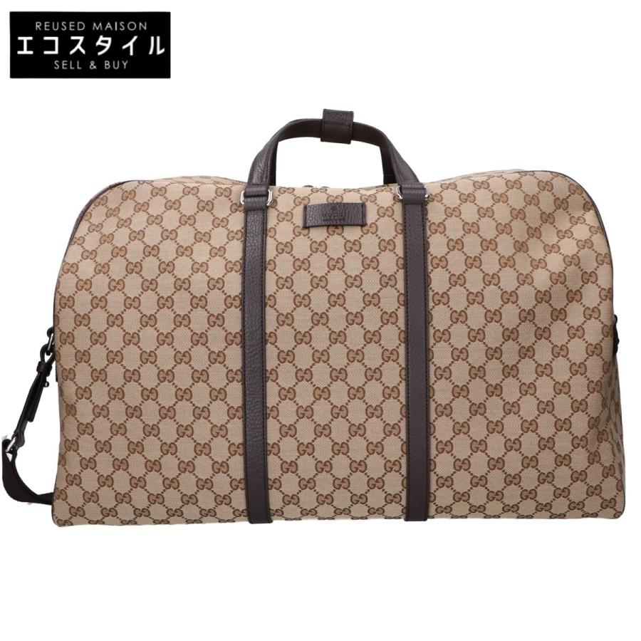 GUCCI（グッチ） 美品 610105 GGキャンバス ボストンバッグ メンズ