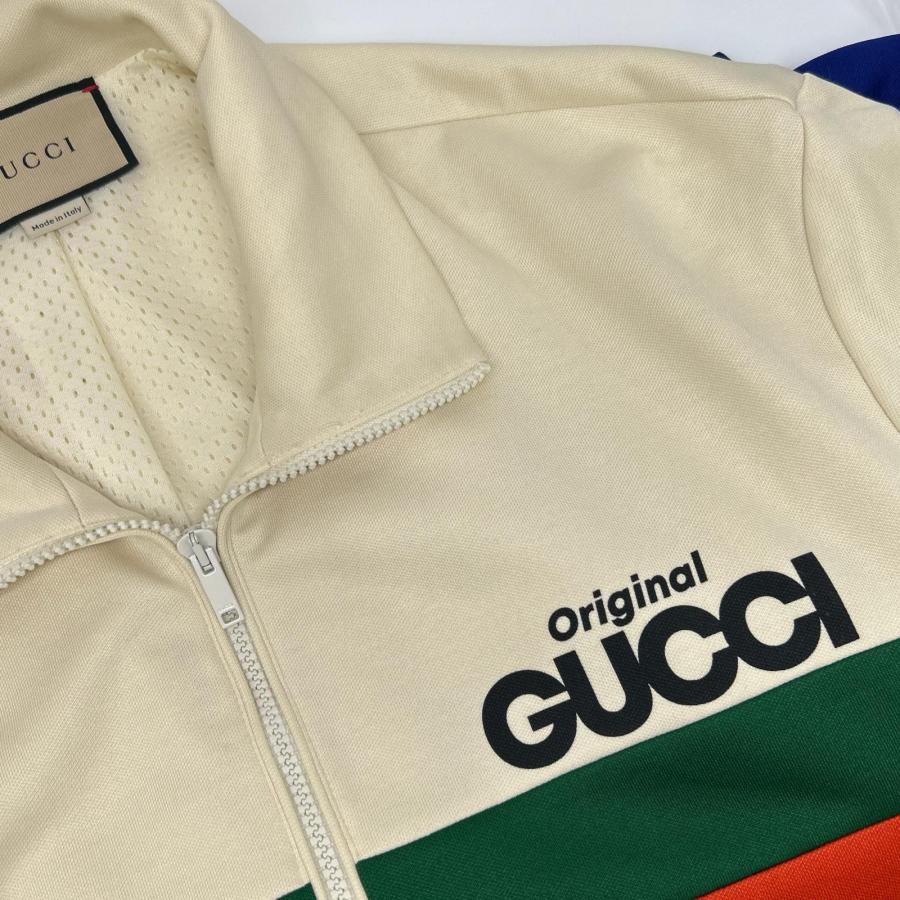 GUCCI（グッチ） 673297 ロゴプリント トラックジャケット アイボリーx 