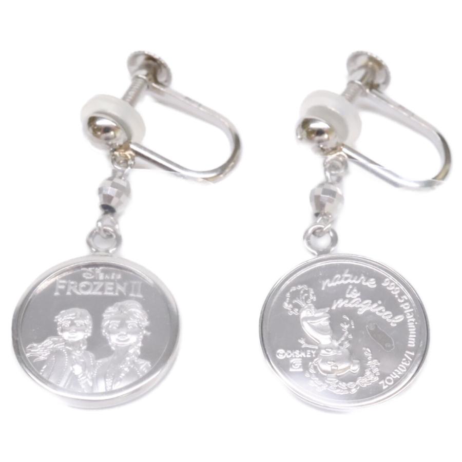 新品未使用   Pt999.9 x Pt900 アナと雪の女王II1/30oz 純プラチナメダル イヤリング レディース アクセサリー ジュエリーの画像