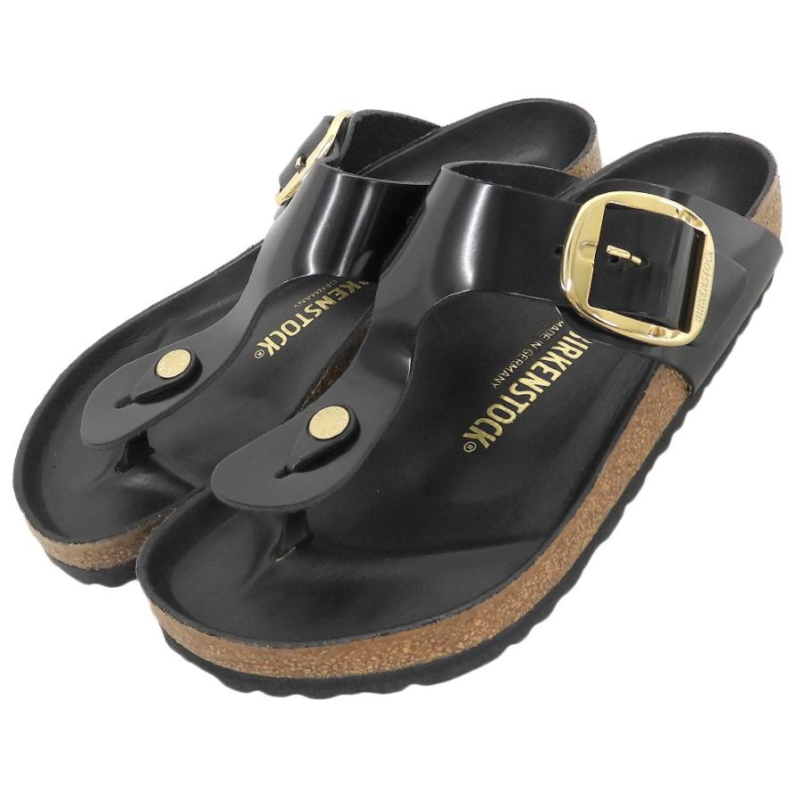【極美品】ビルケンシュトック ギゼ ブラック ゴールド ビッグバックル 39 BIRKENSTOCK（ビルケンシュトック） 美品 Gizeh Big Buckle / ギゼ