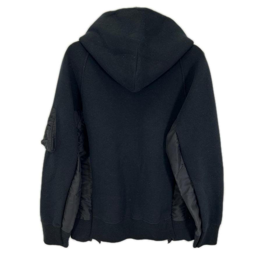 sacai（サカイ） SCM-219 Sponge Sweat x Nylon Twill Hoodie ブラック