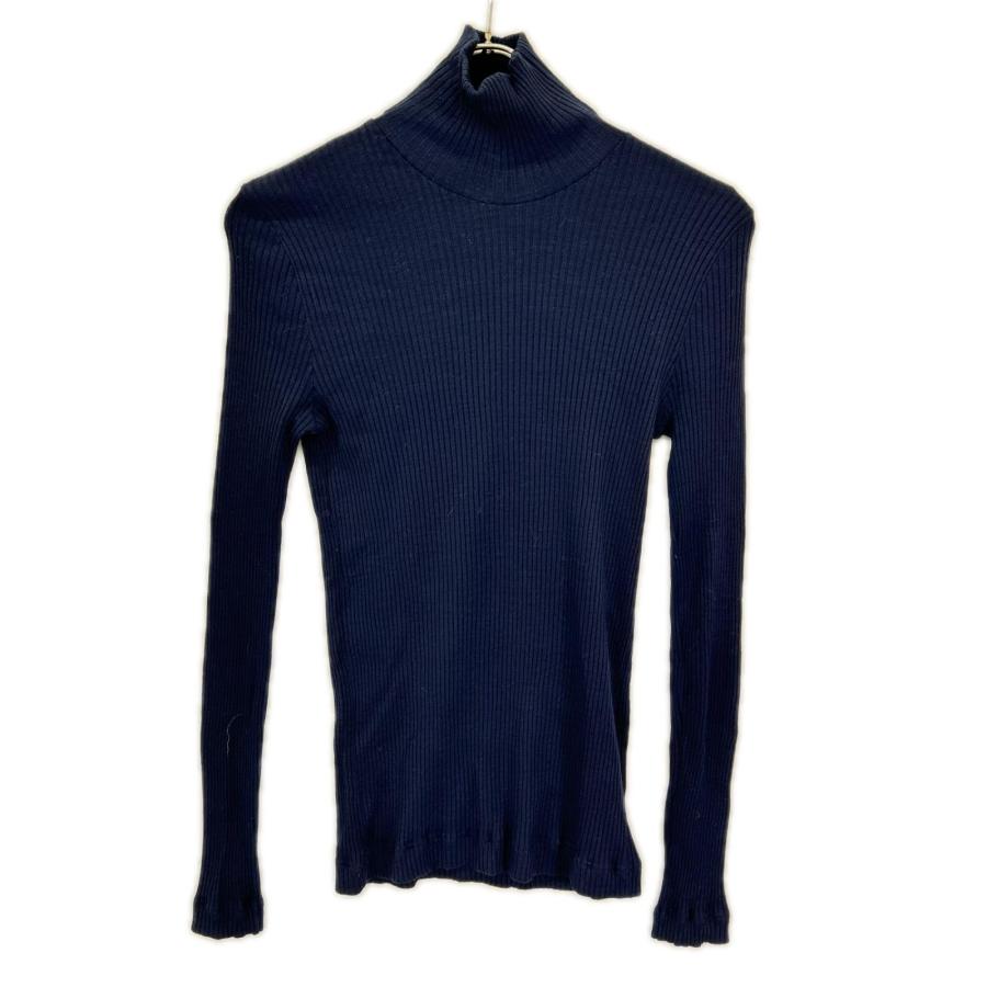 ドリスヴァンノッテン　ベロアハイネックカットソー DRIES VAN NOTEN（ドリス ヴァン ノッテン） ネイビー ハイネック