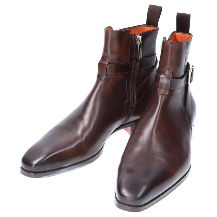 Santoni サントーニ レザージョッパーブーツ 5 1 2 ダークブラウン メンズ ブランドショップエコスタイル 通販 Yahoo ショッピング