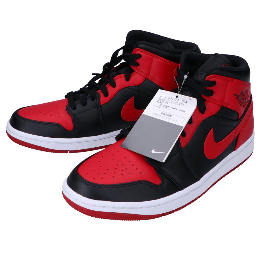 新品 Nike ナイキ 074 Air Jordan 1 Mid Bredブレッド ハイカットスニーカー シューズ 27 Red Black メンズ ブランドショップエコスタイル 通販 Yahoo ショッピング