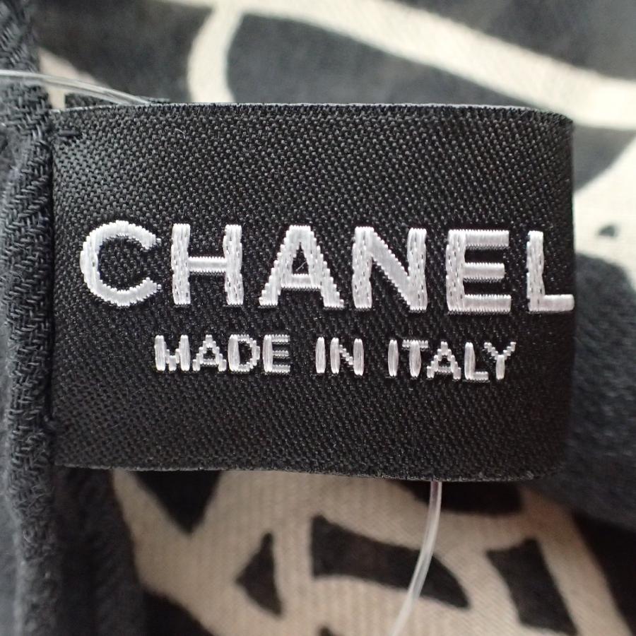 CHANEL（シャネル） ブラック×ブラウン カシミヤ混ストール スカーフ