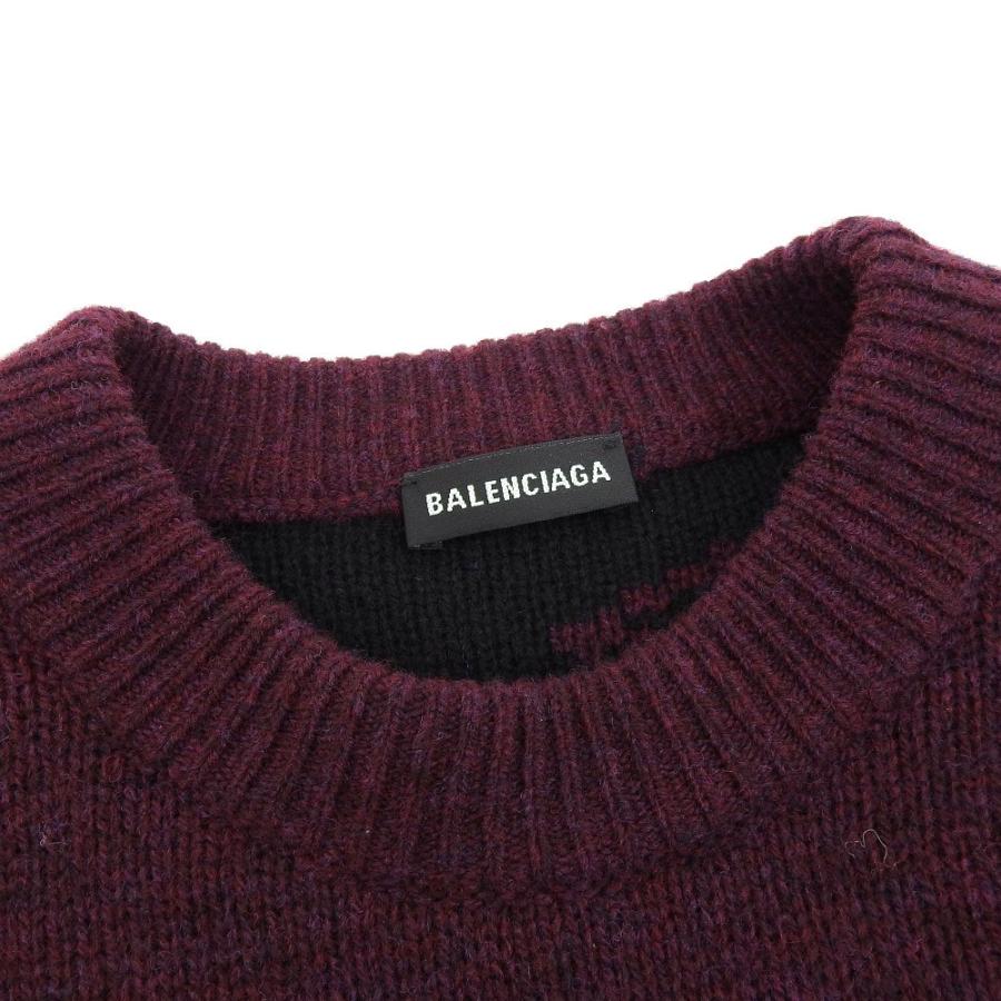 BALENCIAGA 美品 バレンシアガ ロゴ クルーネックニット トップス 