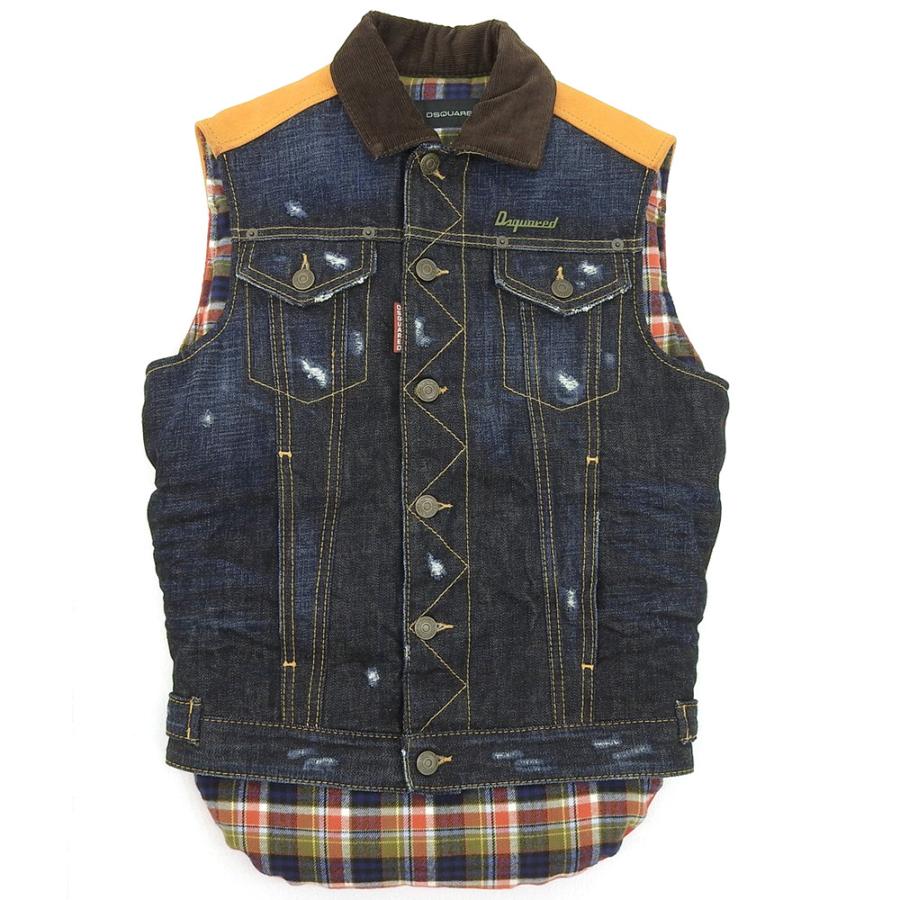DSQUARED2 未使用 ディースクエアード デニム×チェック柄 DSQUARED2 未使用 ディースクエアード デニム×チェック柄